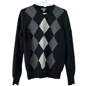 Women’s Apt. 9 cashmere Argyle crewneck knit sweater academic preppy classic M